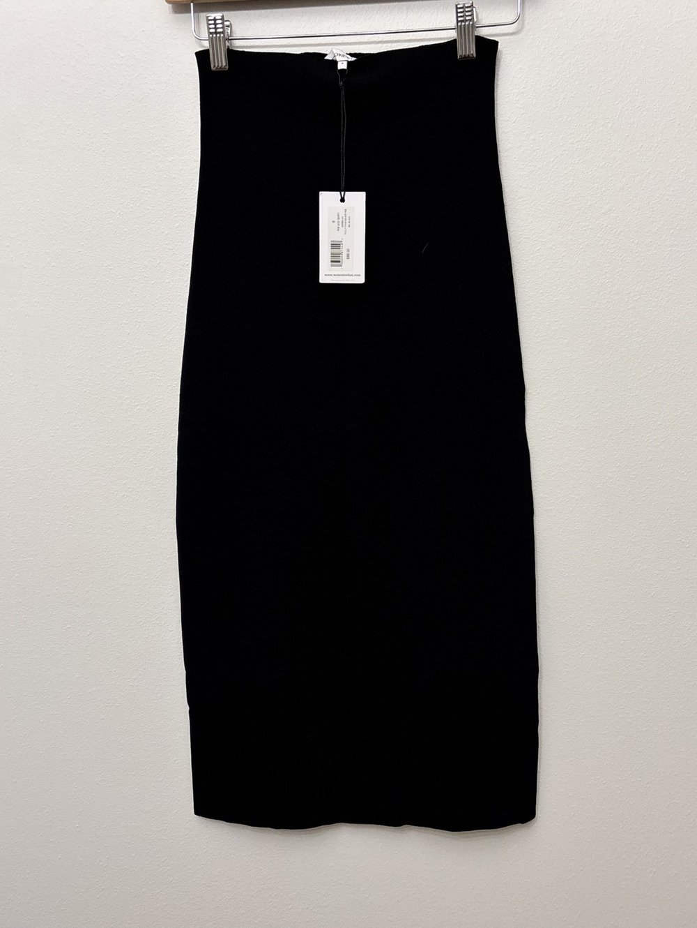 WeWoreWhat Ribbed Black Midi Skirt